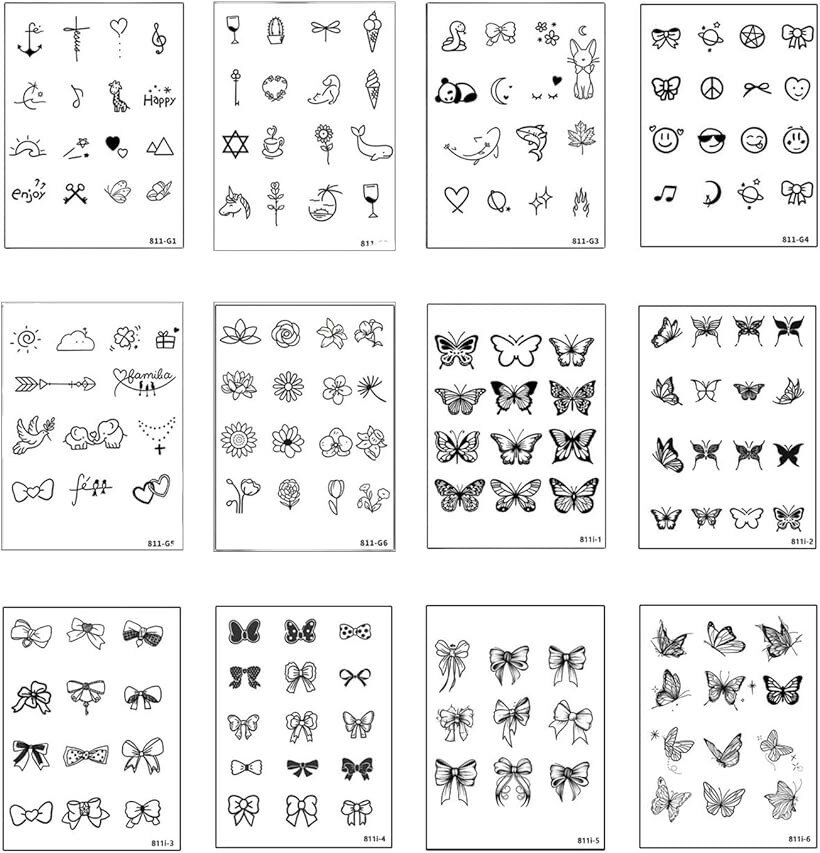 タトゥーシール 半永久的 ジャグアタトゥー 12枚セット 2週間 長持ち 防水 刺青シール 入れ墨シール メンズ レディース 女性 (タイプB, M)