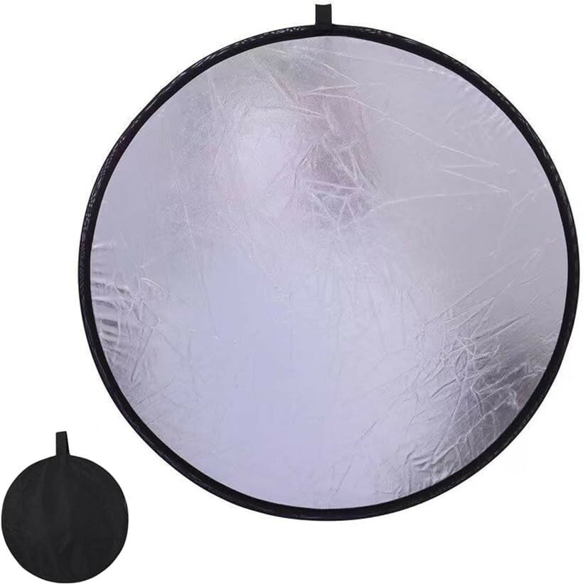 Rakuten - 撮影用 レフ板 丸型 折りたたみ 収納バック (シルバー, 80cm)