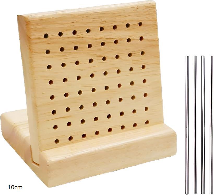 木製ブロッキングボード かぎ針編み 編み物 正方形 ハンドメイド ロッドピン付き 10cm