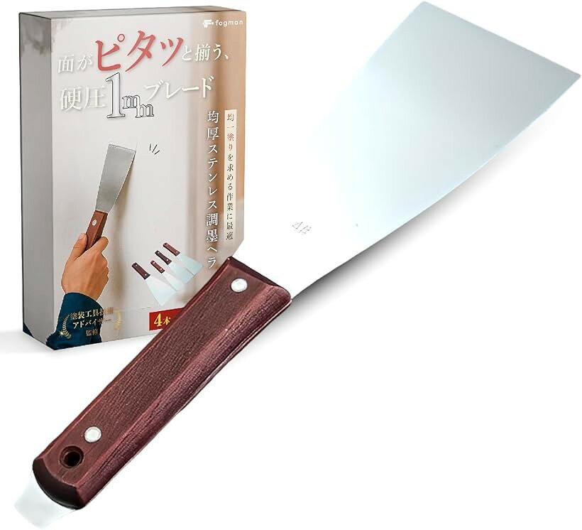 樂天商城 - 塗装技術アドバイザー監修 コーキングヘラ ステンレス スクレーパー パテベラ 工具 シール剥がし (4号(90mmx302mm), 30.2センチメートル)