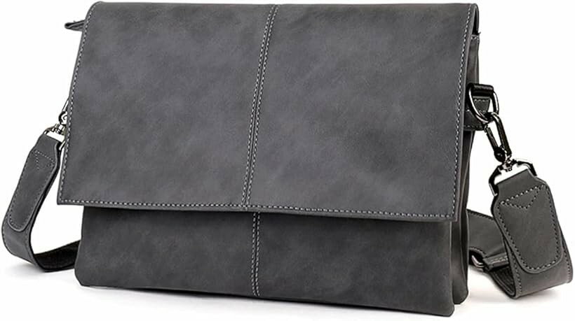 Rakuten - ショルダー バッグ 斜めがけ メンズ 革 2way 肩掛け クラッチ 普段使い 通勤 グレー (グレー, S)