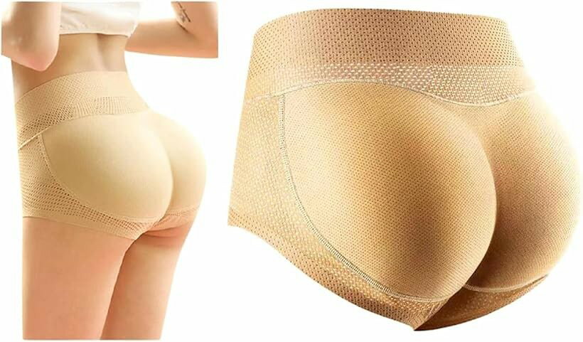 Corrective Underwear - ガードル 補正 下着 ヒップアップ ショーツ パッド スタイルアップ 女装 レディース ベージュ L (ベージュ, L)