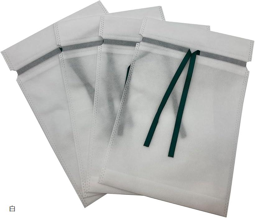 プレゼント ラッピング 袋 軽くて柔らかい 簡単ラッピング リボン付き 4枚セット 緑 4色 赤 黒 白