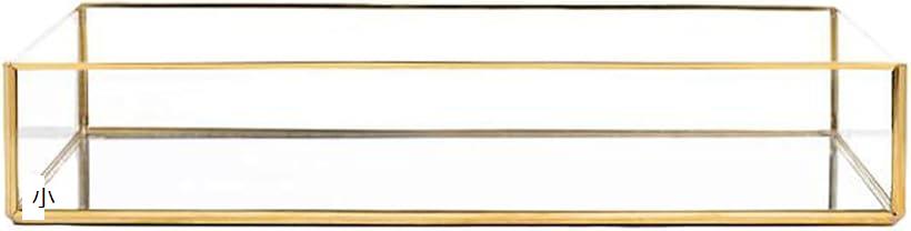 【楽天ランキング1位入賞】トレイ ガラス 長方形 ゴールド お盆 おしゃれ 小物 収納 ディスプレイ かわ..