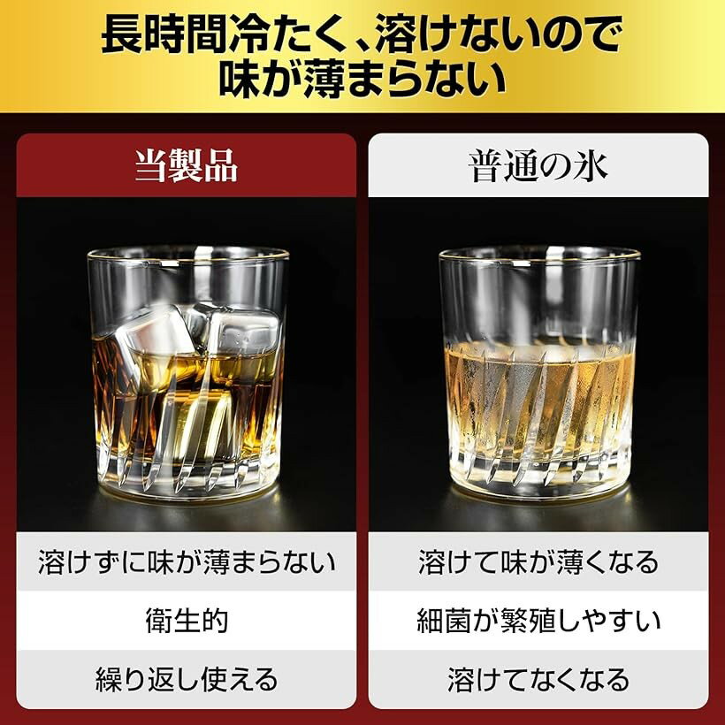 アイスキューブ 誕生日 プレゼント 男性 溶けない氷 ステンレス ウイスキーストー...