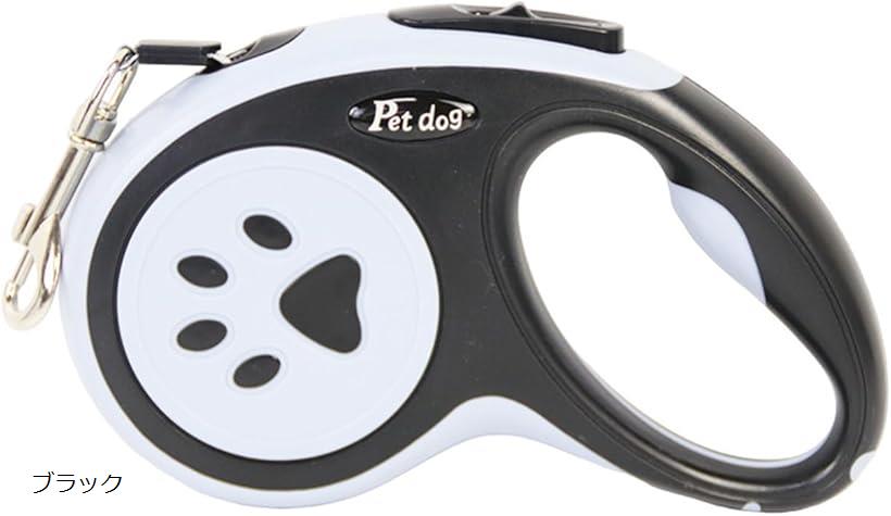 犬 リード 伸縮 巻取り式 自動 ワンタッチ 操作簡単 握りやすい 5m 調整可能 ロック機能付き 軽量 伸び..