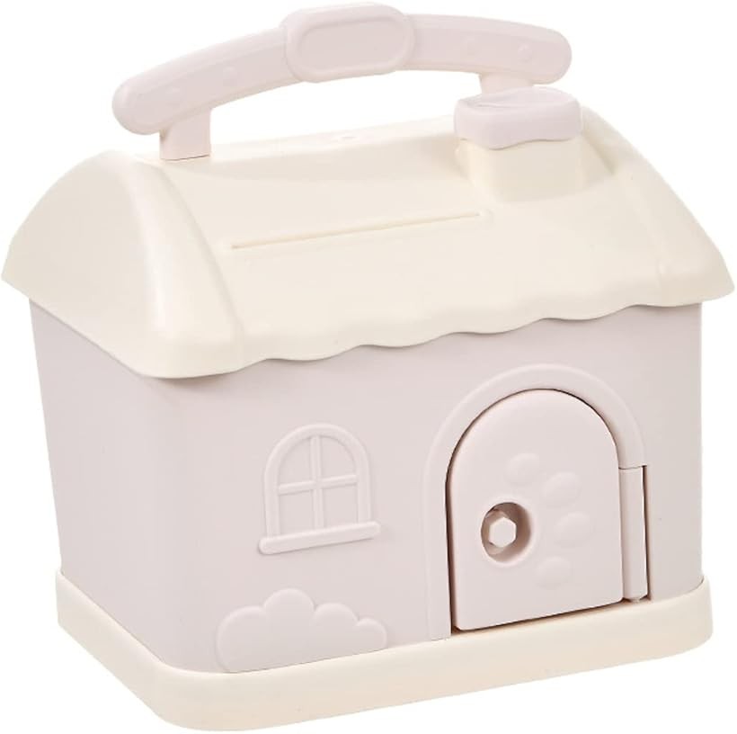 Coin Banks - 貯金箱 かわいい 小さな家 鍵付き 子ども 硬貨 小銭 紙幣 可愛い インテリア ピンク (ピンク, ワンサイズ)