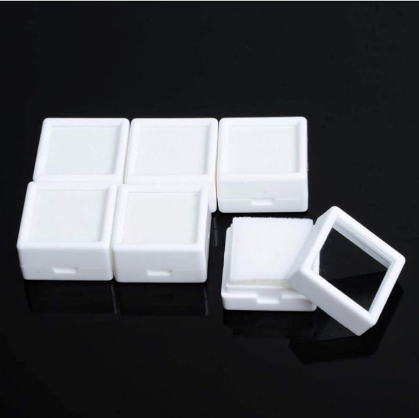 コレクションケース アクリルケース 透明ピアス ジュエリーケース 小物ケース ホワイト 4cm x 20個