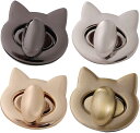 ひねり金具 差し込み錠 猫型 ハンドメイド レザークラフトパーツ 4個 セット