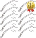 【楽天ランキング1位入賞】引き出し 取っ手 ステンレス 食器棚 金具 キッチン ネジ付き 10個セット シルバー