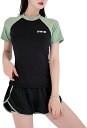 morytradeレディース水着 2点セット Tシャツ パンツ スタイル シンプル 動きやすい(4)