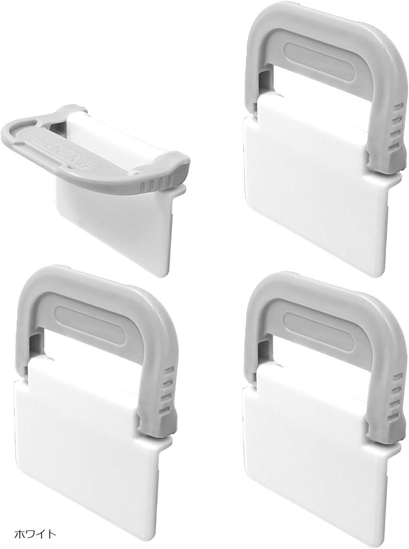 網戸ロック 補助錠 窓 サッシ ストッパー 換気 赤ちゃん 猫 いたずら 脱走 防止 4個セット ホワイト