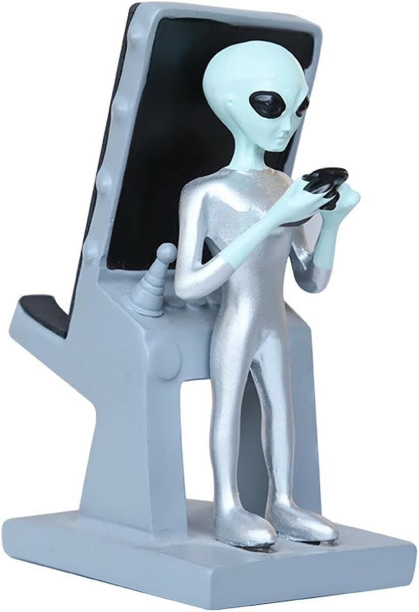 樂天商城 - 宇宙人 スマホスタンド ユニーク かわいい 面白い スマートフォン タブレット おしゃれ エイリアン 卓上 ホルダー 携帯 インテリア (12.5x5.8x7.8cm)