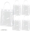 クリアバッグ 透明バッグ ビニールバッグ ラッピング 手提げ 5個セット L 20x28x10cm