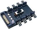 3PIN 4PIN ケースファン電源 ファンハブ 8ポート 回転数制御 コントローラー SATA電源供給 スイッチ高低回転切り替え機能(2)