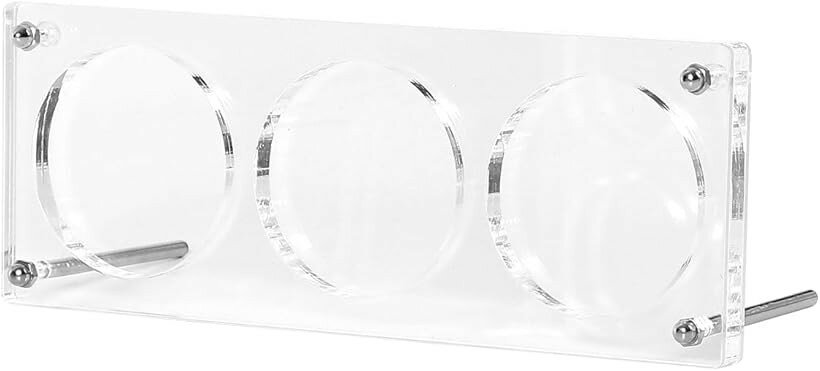Accessories Supplies - 缶バッチ ディスプレイ スタンド 56/57/58mm 収納 透明 クリア 展示 アクリル フレーム ケース ホルダー おしゃれ デスクトップ コレクション 保護フィルム付き (クリア, 3枚)