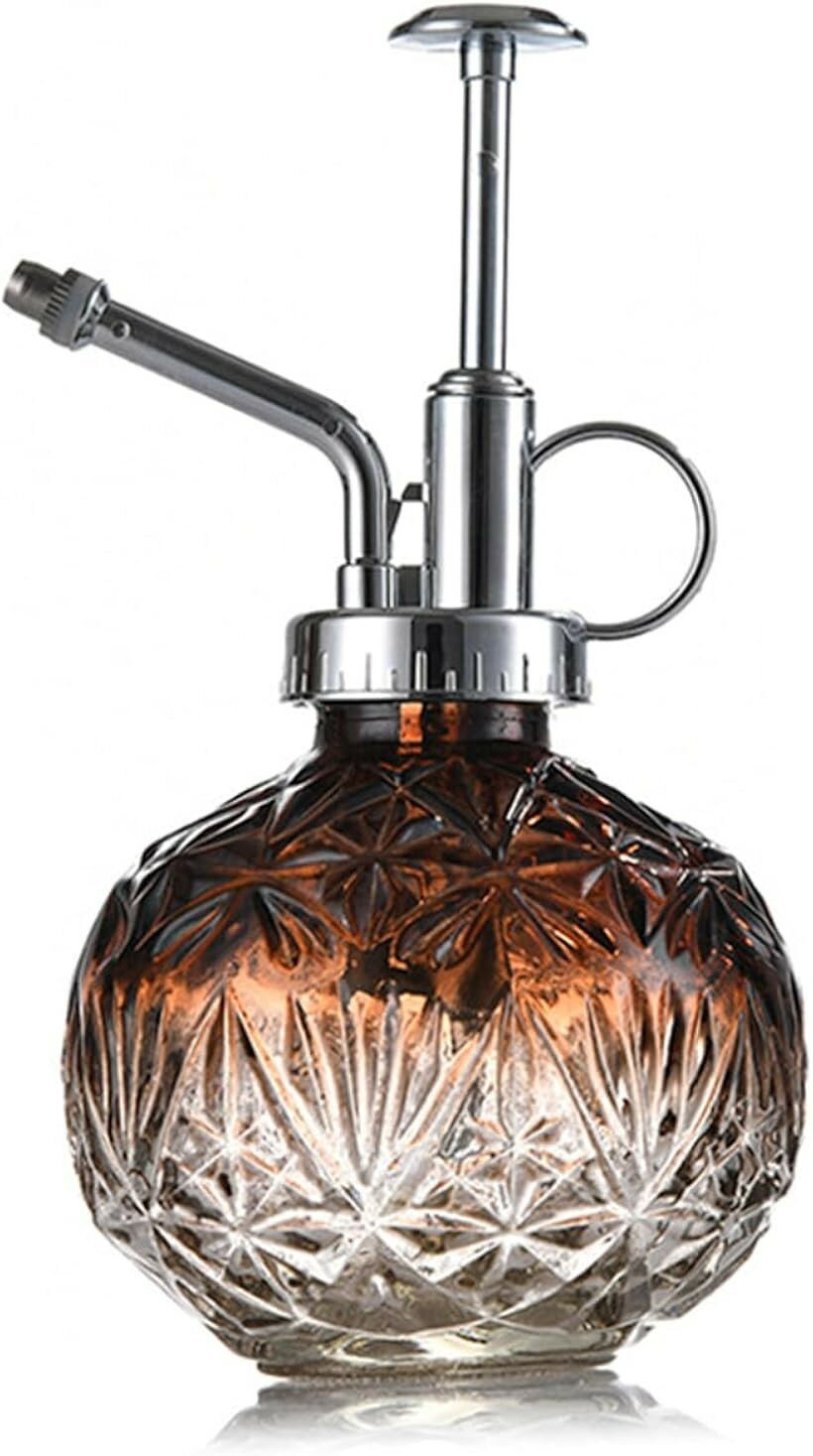 ガラス 霧吹き ヴィンテージ風 じょうろ 240ml 極細 ミスト 噴霧器 おしゃれ 詰め...
