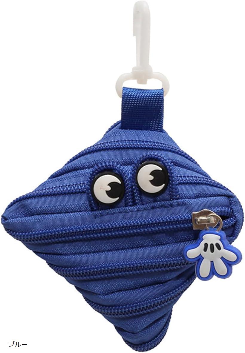 モンスター ジッパー 小銭入れ バッグチャーム かわいい 小物入れ コイン ケース 収納 ポーチ ぬいぐるみ リュック おしゃれ アクセサリー キーホルダー イエロー グリーン レッド ピンク ブラック ブルー