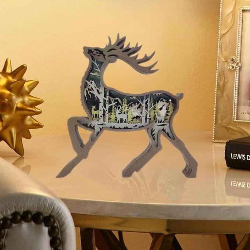 Rakuten - 置物 インテリア 木製 オブジェ 北欧 インテリア雑貨 北欧雑貨 置き物 韓国 北欧インテリア 木製インテリア おしゃれ 可愛い 玄関 動物 小物 韓国雑貨 おもしろグッズ 人気 置きもの プレゼント (ブラウン(トナカイ), FREE)