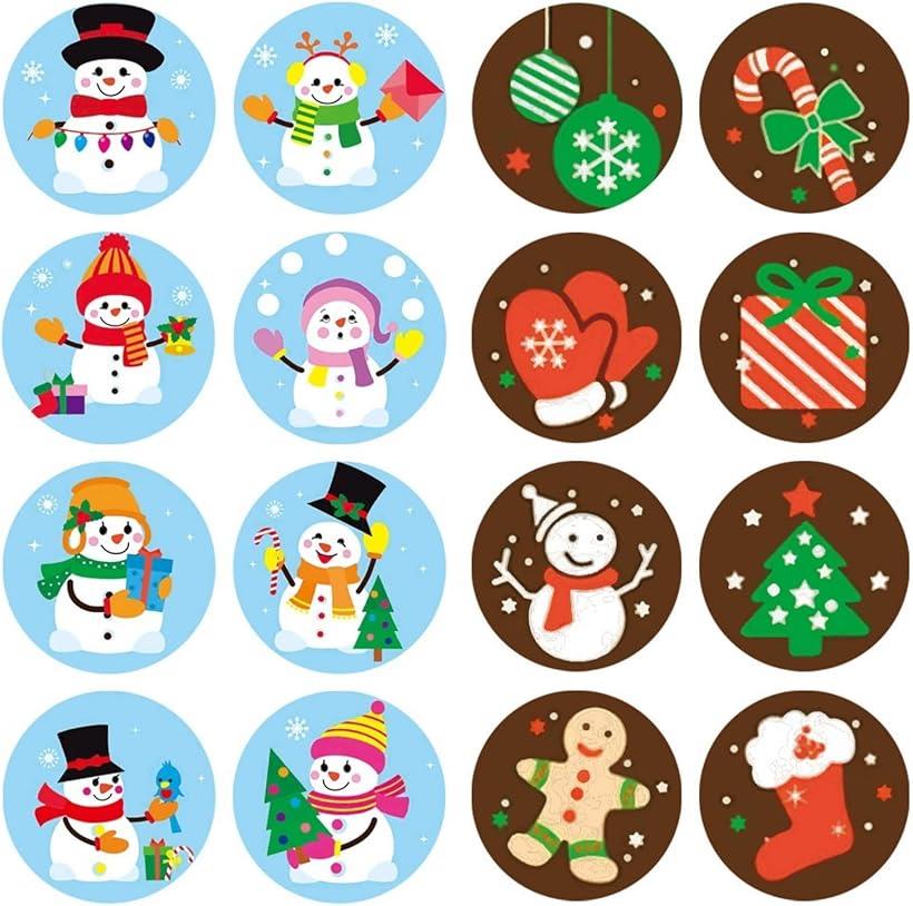 クリスマスシール ロール 丸 ごほうびシール 1000枚 2.5cm メリークリスマス サンタクロース A