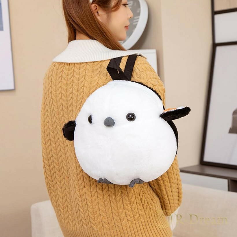 シマエナガ リュック バッグ ぬいぐるみ もこもこ ふわふわ ポーチ 可愛い レディ...
