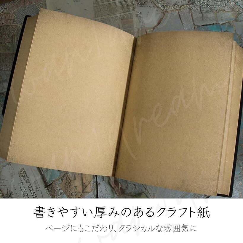 アンティークダイアリー羊皮紙風メモ帳 ノート Gold金 (Gold「金」)