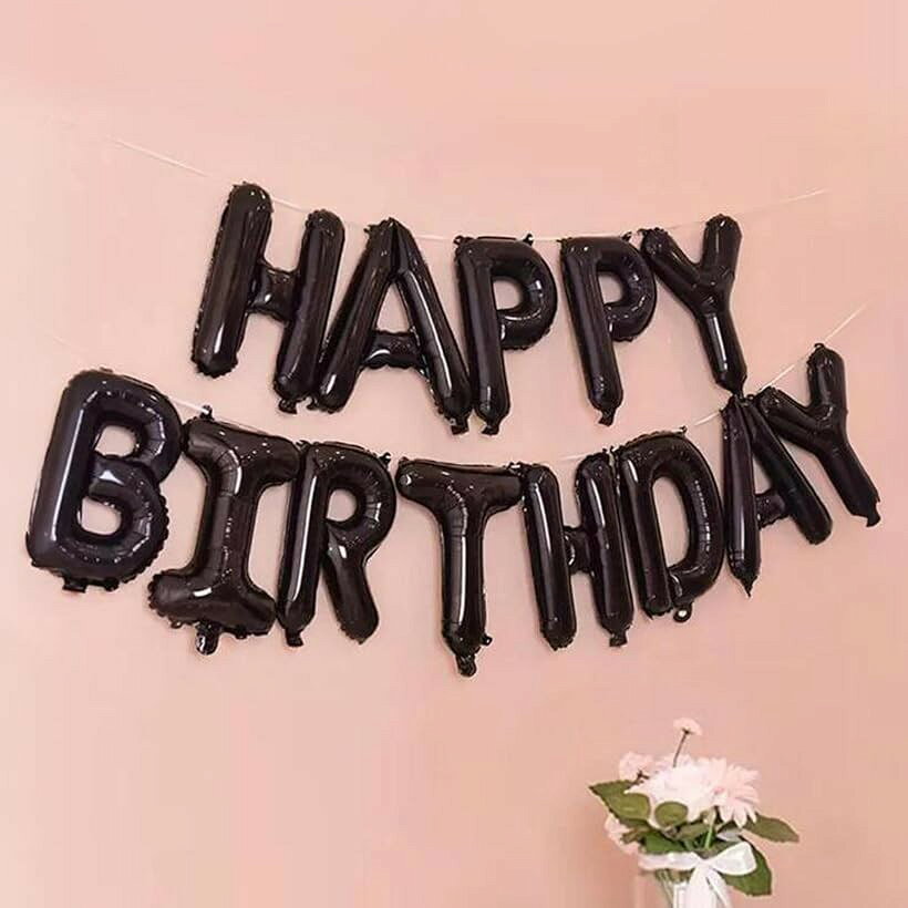 WAN 1 dream バースデーバルーン 色が選べる 誕生日バルーン happy birthday ハッピーバースデー decorations 男の子 女の子 文字ブラックゴールド (「文字」ブラックゴールド)