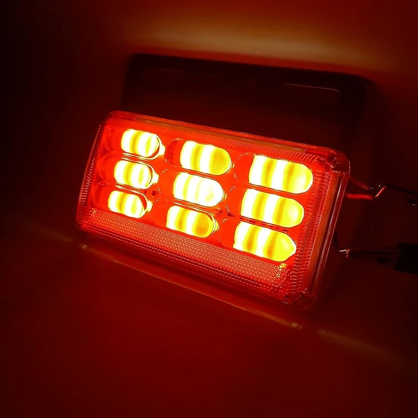 サイドマーカー LED 角型 ダウンライト付 マーカーランプ COBチップ 49発光点 トラ...