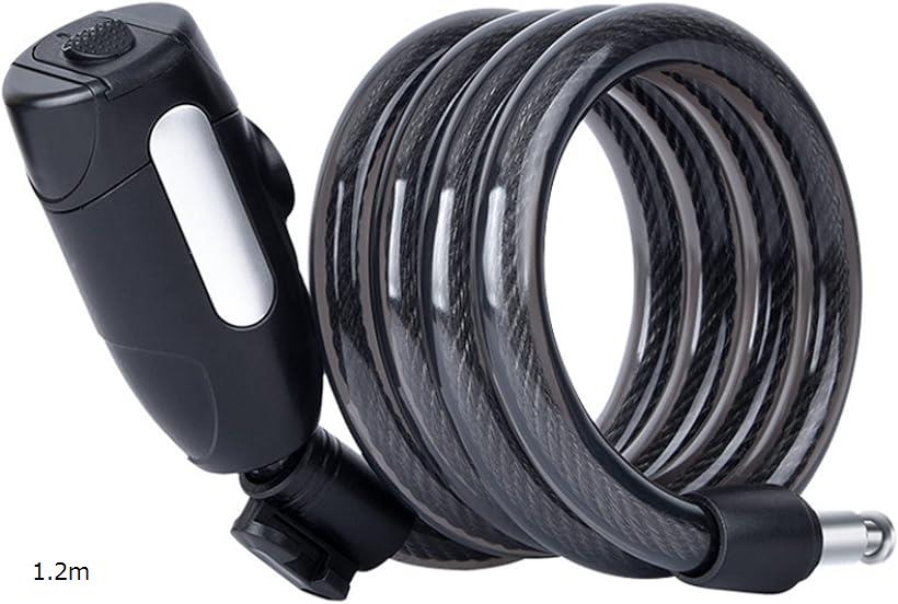 自転車 鍵 ワイヤーロック かぎ 自転車鍵 自転車の鍵 ロードバイク クロスバイク 黒 1.2m