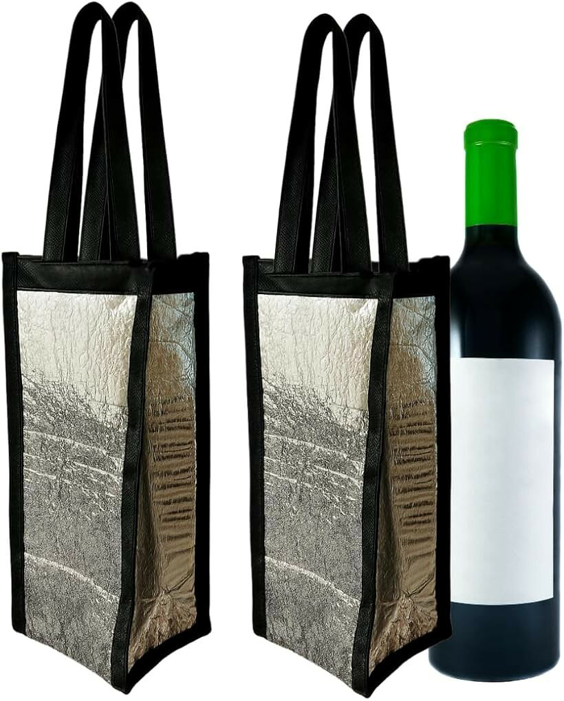 ワインバッグ 保冷 アルミ製 ボトル 1本 持ち運び便利 日本酒 焼酎 牛乳 調味料