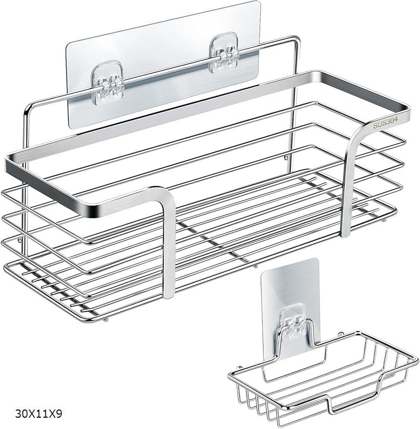 シャワーラック+石けん皿 キッチンラック 浴室用ラック 30X11X9