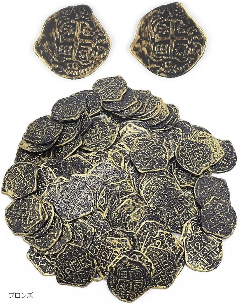 金貨 アンティーク コイン 宝箱 お金 海賊 カジノ 古銭 300枚 シルバー ゴールド ブロンズ