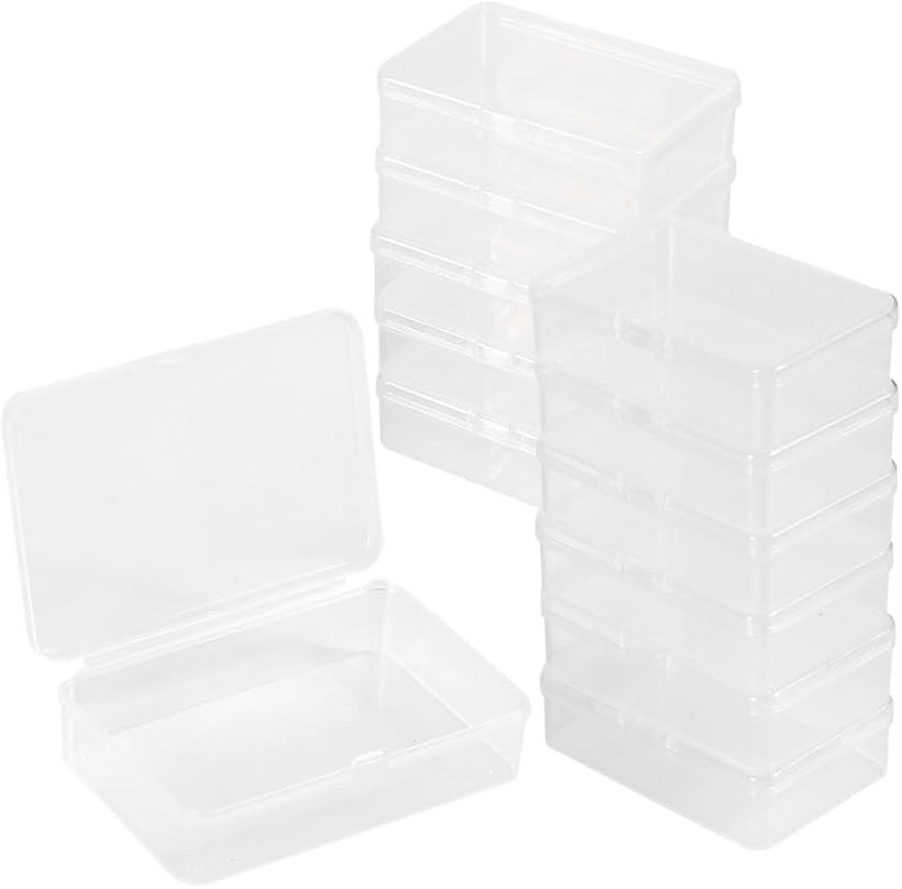 小分けケース プラスチックケース クリアケース 小物 ネジ ビーズ 蓋付き (透明 6個セット, 9.5x6.5x2.5cm)