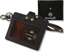IDカードホルダー 牛革 IDカードケース 横型 ネームホルダー 社員証 パスケース