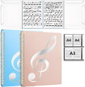楽譜ファイル 2冊セット 4面 6ページ 見開き 作曲 譜面 レッスン 6枚収納 A4 書込み 楽譜ホルダー 演奏会 発表会 譜めくり不要 反射しない ピアノ 伴奏