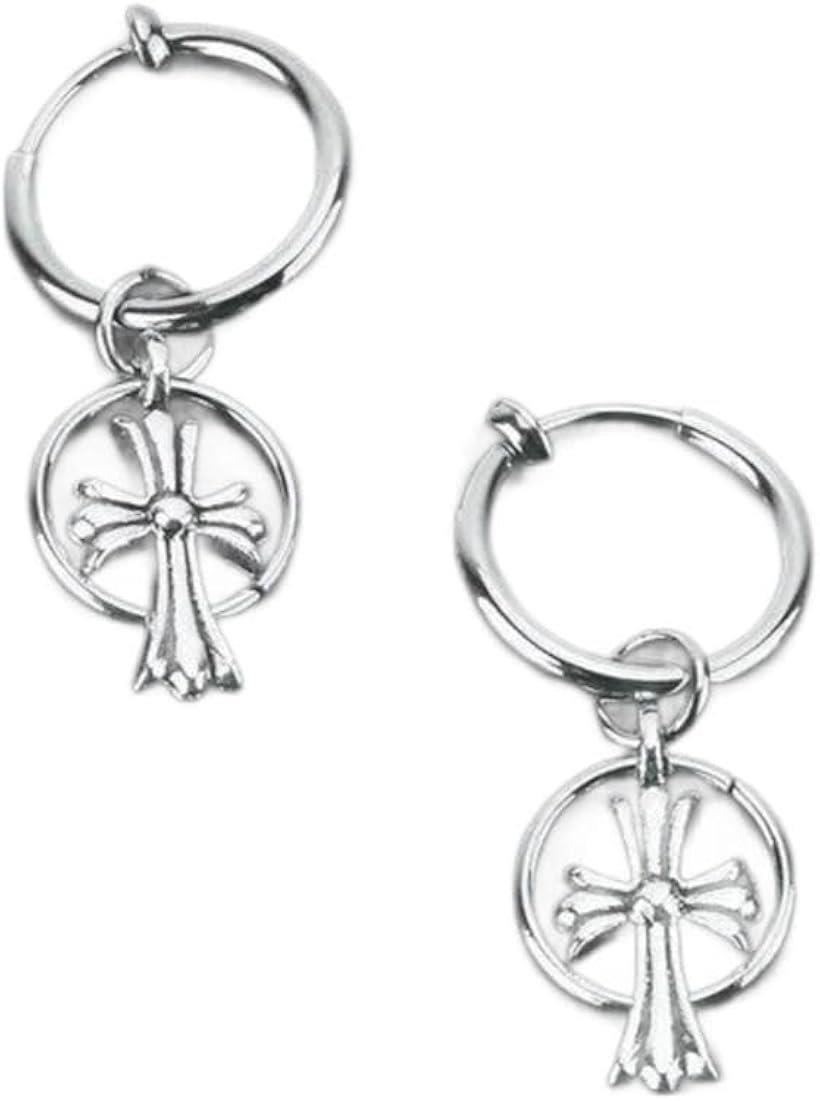 クロスリング イヤリング メンズ レディース 人気タイプ 両耳用 2つ入り 十字架 フェイクピアス