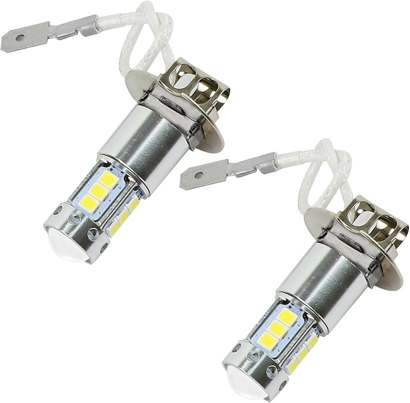 互換品 H3/H3a 高輝度LEDバルブ 2個セット 80W 16LED ホワイトフォグランプ 12V/24...