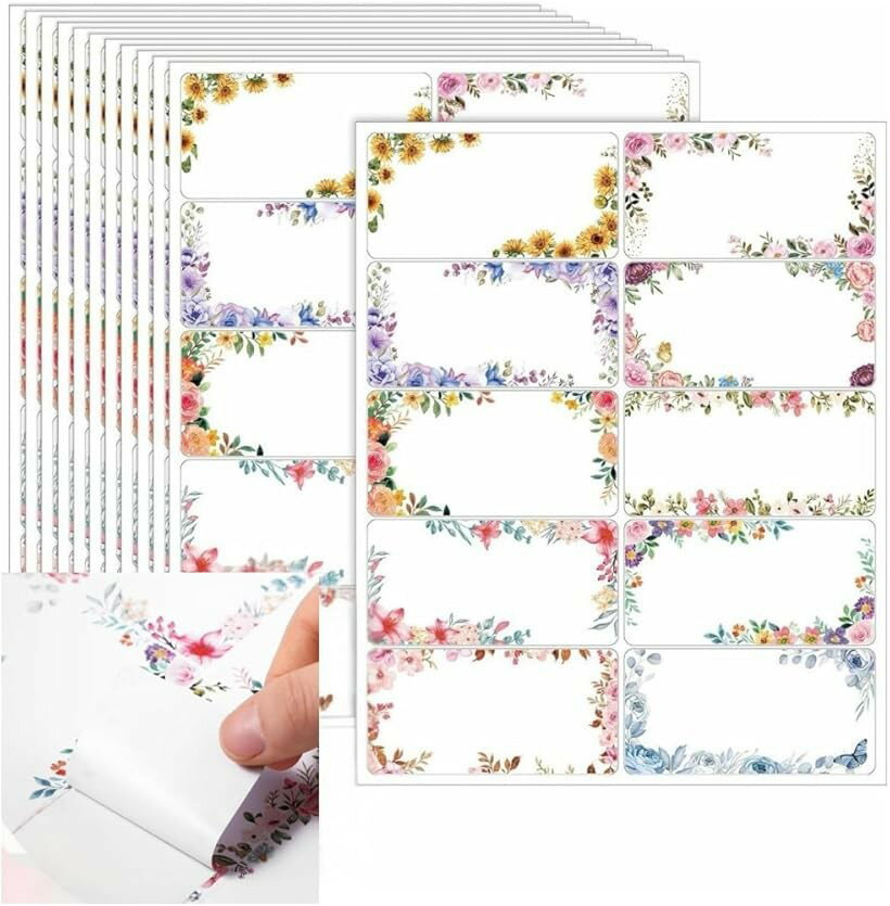 メッセージシール 花柄 大きめ 書き込みできる 寄せ書き 宛名 ギフト 手紙 お礼 封筒 文房具