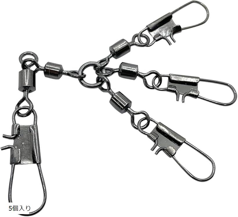 タコ エギ スナップ 強度 30kg 5 個 トリプル 仕様 インター ロック タイプ サルカン スイベル 船 海 ルアー ブラック 黒 10個入り 20個入り 5個入り