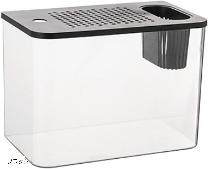 水槽 金魚鉢 メダカ 飼育 大容量 アクアリウム 観葉植物 インテリア 容器 プラスチック 透明 32x18.5x2..