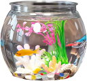 金魚鉢 水槽 アクアリウム 容器 ボウル 大容量 インテリア 花瓶 プラスチック 丸型 透明