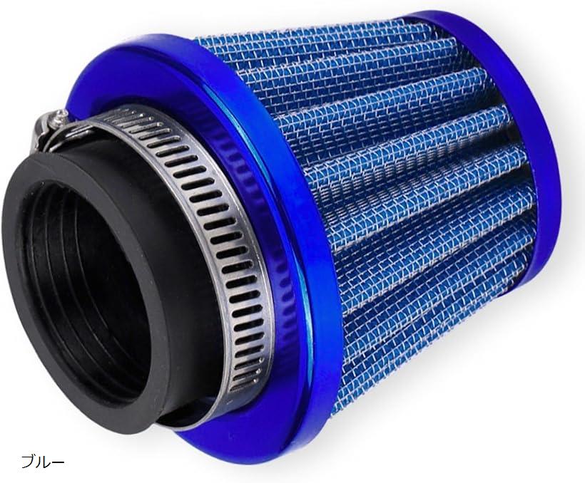 互換品 パワーフィルター エアフィルター 35mm バイク オートバイ スクーター 原付 ステンレス メッシュ エアクリーナー カラー 青 レッド グリーン ブラック ゴールド ブルー