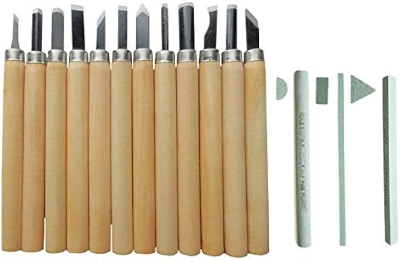 c my select 彫刻刀 12本 ＆ 専用 砥石 3本 セット