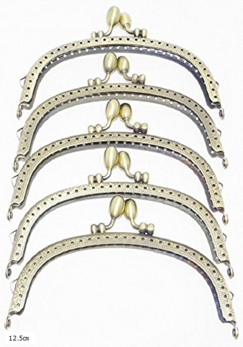 c my select がま口 口金 どんぐり 5個 セット アンティーク ゴールド 模様 入り 12.5cm 1：16cm 12.5cm