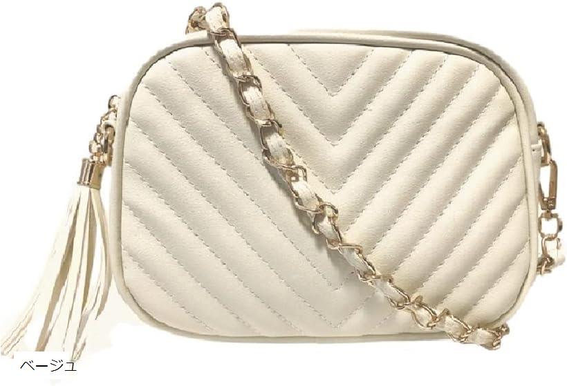 ショルダー バッグ 斜め掛け ミニ メッセンジャー スマホ ポーチ 財布 チェーン タッセル ブラック ピ..