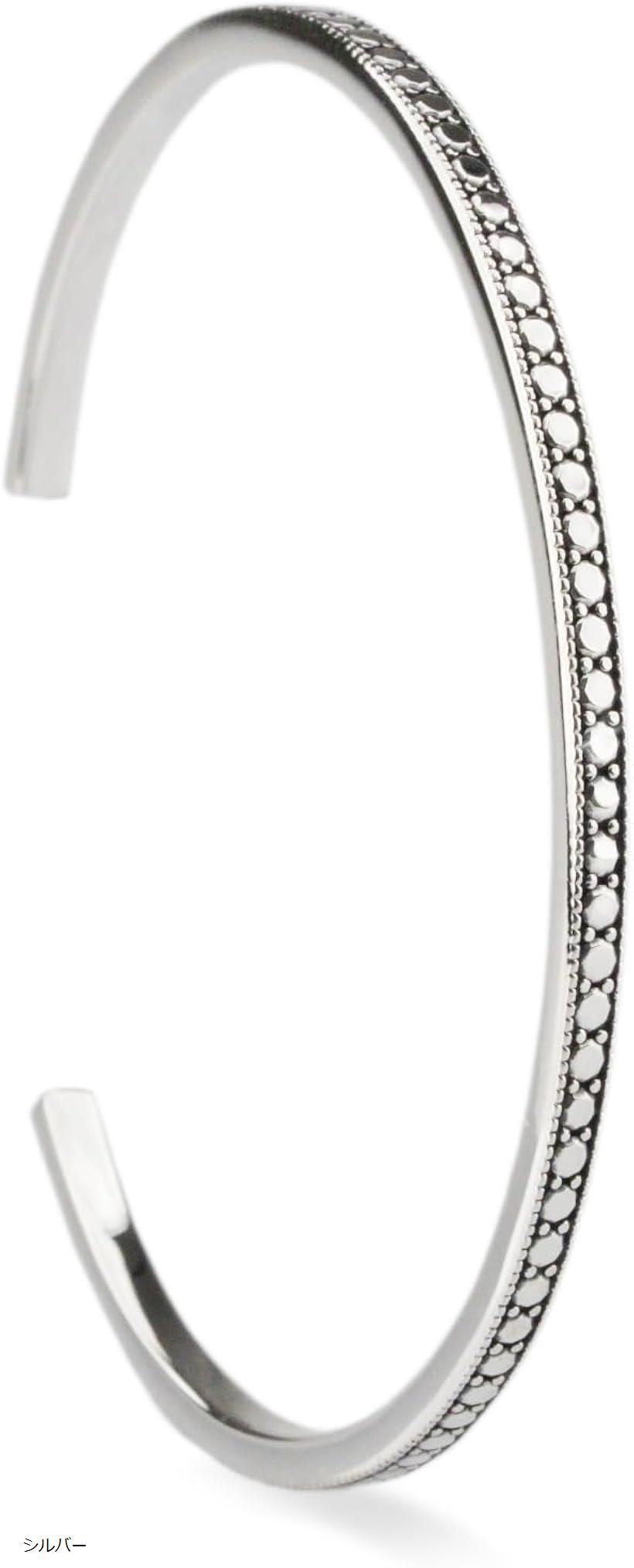 925 バングル 18Kコート ブレスレット シンプル サイズ調節可 メンズ レディース シルバー