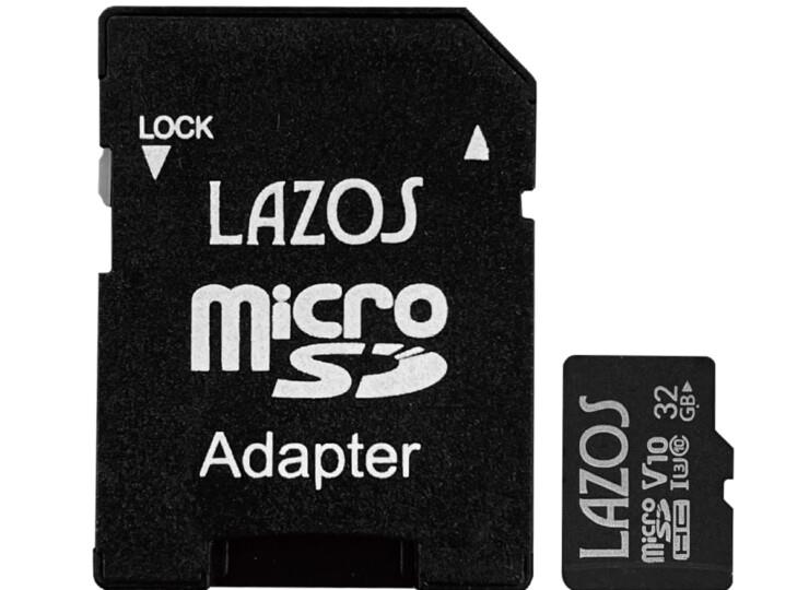 マイクロSD 32GB MicroSD マイクロSDHC 高耐久 防水 耐衝撃 耐X線 耐静電気 記録 デジカメ ビデオ スマホ ドラレコ メモリカード Lazos MicroSDHCカード class10 L-32MSD10W-U3V10