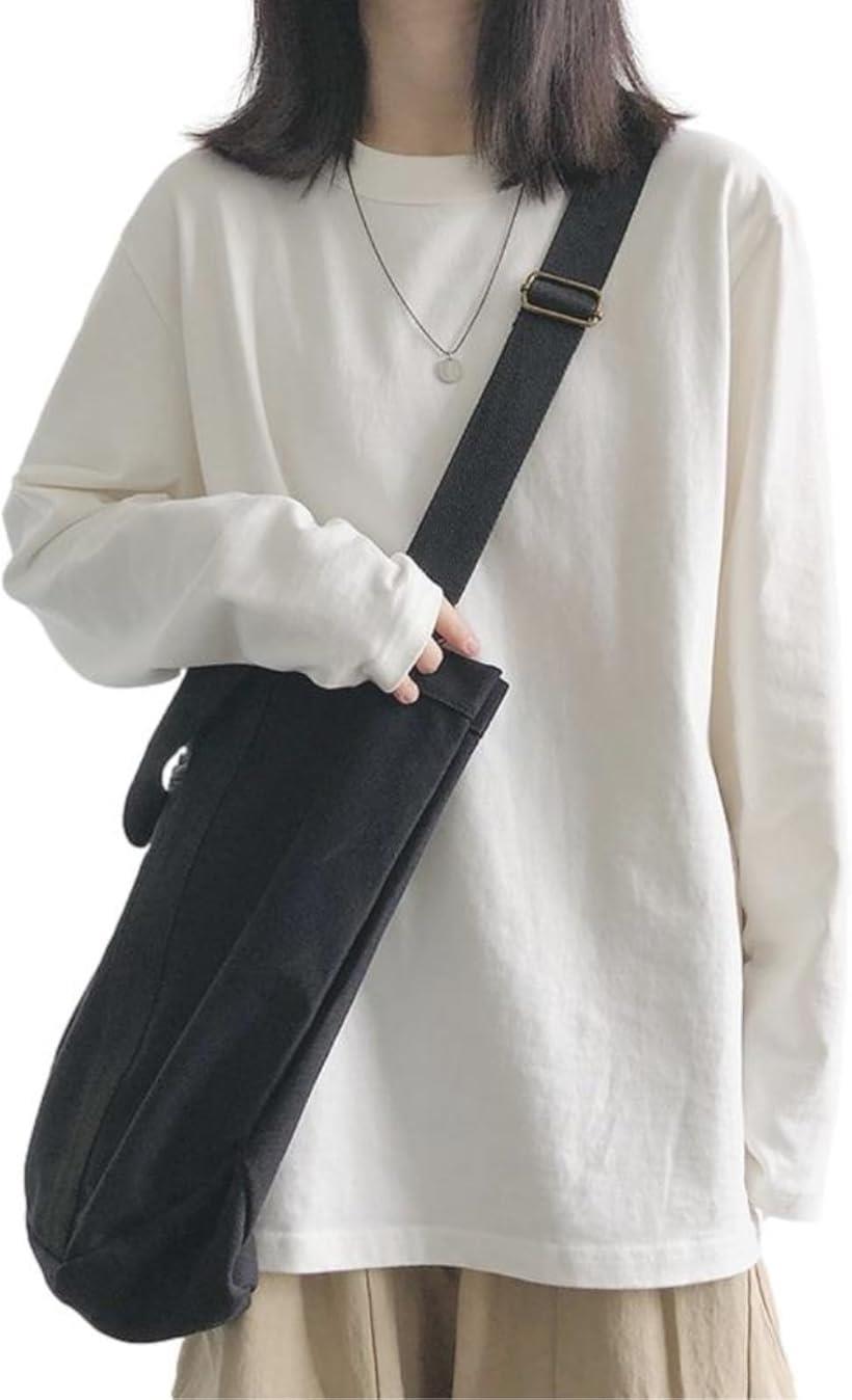 ロンT 長袖 体型カバー 無地 Tシャツ カットソー ゆる ビッグシルエット 大きいサイズ レディース Uネック 丸首 クルーネック トップス 着やせ TSHT056