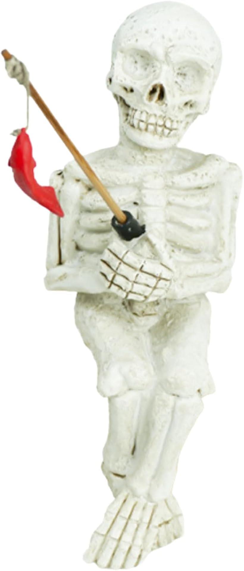 水槽 縁飾り 釣り スカル 骸骨 ガイコツ 置物 装飾 オーナメント ゴシック ハロウィン 樹脂製