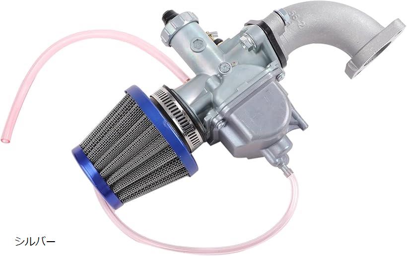 互換品VM22 キャブレター エアフィルター セット インマニ インシュレーター ガスケット モンキー ゴリラ カブ 26φ 20 バイク オートバイ メンテナンス パーツ 社外品 シルバー